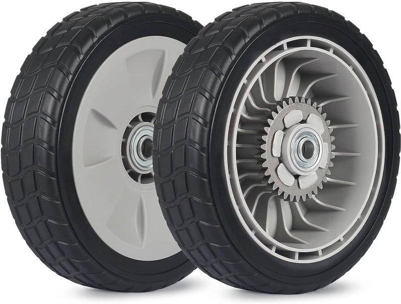Sutmorly HRR216 Lawn Mower Rear Drive Wheel for 42710-VE2-M02ZE 42710-VE2-M00ZE 42710-VE2-M01ZE 42710-VG3-B00, 8" Wheel Assebmly Compatible with HRR216 HRS216 HRT216 Walk Behind Lawn Mower (Set of 2) - Image 1